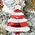 Miniatyrbilde 3 av 7: 4 stykker juletrær hengende dekorasjoner glitter juletrær kuler juletrær dekorasjoner juletrær anheng glitter jul EDIT