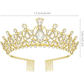 Miniatyrbild 3 av 5: Tiara kristallkrona med strasskam, lämplig för brudkrona, bröllop, bal, barntiara, prinsesskrona