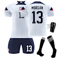 Miniatyrbild 4 av 11: 22-23 VM USA hemmatröja fotbollströja nr 10 Pulisic 8 McKennie 11 Aaronson 13 Morris Size 8 with socks #28