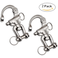 Miniatyrbilde 1 av 5: Svingbar Snap Hook 2-pakning Svingbar Snap Hook 316 Rustfritt Stål Hurtigkoblinger Hurtigkoblinger Snap Hooks for Seilbåter Drop Boat Tilbehør (70mm)