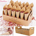 Miniatyrbillede 2 af 3: Staraise Kraft Papir Bryllup Bakke Konfet Ikon Stativ Kasse Bryllup Dekoration Bakke Bryllup Konfet Ikoner Bryllup Papir Kegle 30 pieces of paper 1