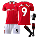 Miniatyrbillede 4 af 11: 22-23 Røde Djævle hjemme nr. 7 Ronaldo trøje nr. 25 Sancho 10 Rashford 1 De Gea fodbolduniform Martial Printed No. 1 star + socks + plate XXL