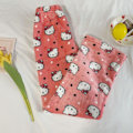 Miniatyrbillede 3 af 5: Søde tegneserie pyjamas bukser kvinder all over print flannel pyjamas jul halloween varm hjem sove graffiti bukser stil-1 Style-1 Large