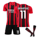 Miniatyrbild 3 av 11: 21-22AC Milan hemtröja nr 9 Giroud GIROUD nr 11 Ibrahimovic fotbollströja AC Milan home number 11 XS#
