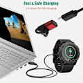 Pikkukuva 6 / 8: Kello 8-napaiseen sovittimeen 90 asteen punainen laturimuunnin kellolle Garmin Fenix ​​Instinct 2S Forerunner Vivomove Vivoactive Venu