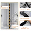 Miniatyrbillede 2 af 5: Myggenet til dør med magneter - Jsdoin - 90 cm x 210 cm - Sort Black 90x210cm