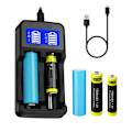 Miniatyrbillede 2 af 10: Intelligent USB Batterioplader LCD-skærm til Li-ion 18650 18500 18490 18350 17670 14500/Ni MH/Ni Cd Opladningsløsning