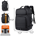 Miniatyrbillede 4 af 7: Kabine-rygsæk 45x36x20 easyjet udvidelig rejserygsæk USB-port Nylon laptop-taske 17 tommer vandtæt rejsetaske Easyjet flykabine