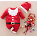 Miniatyrbild 4 av 5: Baby, flickor, jultomtekostym 1:a juloutfit med hatt, storlek 0-24 månader Röd Red 90