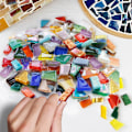 Miniatyrbillede 9 af 9: DIY Mosaik Fragment Uregelmæssig Formet Håndlavet Sten Jade - Perf White Series