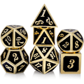 Pikkukuva 1 / 5: D&D Metalliset, 7-osainen Metalliset Monitahoiset Noppaset (Musta ja Kulta)