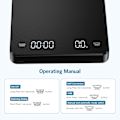 Miniatyrbild 4 av 8: Digital kaffevåg med timer, droppkaffevåg 3kg/0.1g hög precision, uppladdningsbar portabel kaffevåg