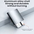 Miniatyrbild 5 av 5: USB C till Micro B-adapter Hög hastighets dataöverföring, aluminiumkonstruktion, Typ-c till USB3.0 Micro B-adapterkonverter Silver 0.01