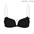 Miniatyrbillede 1 af 5: 1. kvinders usynlige bh push up silikone bh med transparent sort Black A