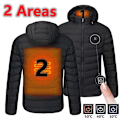 Miniatyrbillede 1 af 7: Mænd 19 Områder Opvarmet Jakke USB Vinter Udendørs Elektrisk Opvarmning Jakker Varme Sprots Termisk Frakke Tøj Opvarmet Bomuldsjakke 2 Områder Sort 2 Areas Black Asian size 5XL