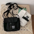 Miniatyrbilde 4 av 5: Skuldertaske Messenger Bag BLACK sort sort