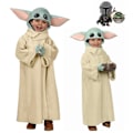 Miniatyrbild 1 av 5: Hot Star Cosplay Wars The Mandalorian Baby Yoda Cosplay kostym kappa med hatt gul yellow m