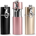 Miniatyrbillede 1 af 5: Lommeaskebæger 3 stk. Bærbar Mini Rejseaskebægre Anti Lugt Vindtæt Askebæger med Nøglering til Cigaretter (Sort+Pink+Guld)