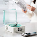 Pikkukuva 4 / 6: Kannettava Langaton Kaiutin, USB-Lataus, Kellonäyttö, 360° Stereoympäröivä Ääni, Langaton Stereoparitus, Koti-, Ulko- ja Matkakaiutin Sea Salt White