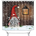 Miniatyrbillede 1 af 3: Julemand Duschforhæng til Badeværelse, Glædelig Jul Duschforhæng, Jul Vinter Duschforhæng Style A 120*180