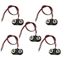 Miniatyrbillede 1 af 4: 5 stk. 9V batterisnap-stik med 9 volt batteriklemmer, spændeskobling, plasthus, T-type