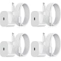 Miniatyrbillede 1 af 3: Oplader til iPhone - Hurtig oplader - Adapter + Kabel 20W USB-C Hvid 4-Pack iPhone