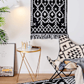 Miniatyrbillede 6 af 7: 1 stk Boho badeværelsestæppe, Boho tæppeløber til køkken sort og hvid