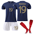 Miniatyrbillede 5 af 11: 2022 Frankrig hjemme VM nr. 10 Mbappe 19 Benzema 11 Dembele voksen trøje fodbolduniform 22-23 France home game No. 10 #26