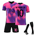 Miniatyrbillede 4 af 11: 2021 Paris Saint-Germain udebanetrøje nr. 7 Mbappe fodboldtrøje nr. 4 Ramos trøje nr. 30 Messi dragt 3 Guest Paris No Num + Socks 22#