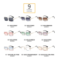 Miniatyrbilde 4 av 7: GGJH1520 Unisex rimless solbriller vintage rektangulære firkantede briller retro dame og herre solbriller 2024 C5