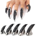 Miniatyrbild 1 av 6: 10 st Kostymklor Falska Naglar Ringset, Gothic Punk 3 Storlekar