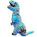 Miniatyrbilde 1 av 4: Barn og Voksen Dinosaur Oppblåsbare Cosplay Kostymer T-rex Anime Tegneserie Festkjole Kostymer Halloween Kostyme blue
