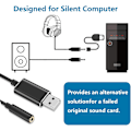 Miniatyrbilde 2 av 5: USB-lydadapter, USB til 3,5 mm lydkontakt-adapter, USB ekstern