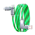 Miniatyrbillede 1 af 8: 4-i-1 180 graders roterende RGB Flow lysende USB-opladningskabel Type C og A5