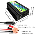 Miniatyrbild 3 av 5: Toppkraft 3000W modifierad sinusvågsomvandlare DC 12V till AC 220V högfrekvensomvandlare, svart