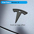 Pikkukuva 2 / 5: 3-pakkaus Tesla Model 3 -auton ohjauspyörän logotarroja (mattamusta