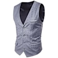Pikkukuva 1 / 5: Plus Size Miesten Yksivärinen Puku Liivi Yksirintainen Liikeliivi -WELLNGS Vaaleanharmaa Light grey XL