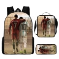 Pikkukuva 1 / 5: 3-osainen Messi ja Ronaldo reppusetti, opiskelijan jalkapalloreppu, 3D-tulostettu reppu style 11