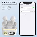 Pikkukuva 2 / 5: Bluetooth-kuulokkeet, Bluetooth 5.1 langattomat kuulokkeet LED-virralla, langattomat kuulokkeet mikrofonilla, iPhonelle Androidille white