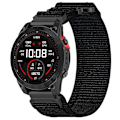 Miniatyrbild 3 av 5: Nylonarmband med självhäftande remsa för Garmin Fenix 7X/7X Pro/Instinct 2X/Quickfit 26mm - Svart Black Garmin Fenix 7X