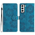 Miniatyrbillede 1 af 5: Pung Etui til Samsung Galaxy S21+ 5G PU Læder Cover Stativ Blomster Trykt Mobiltelefon Etui Multicolor(FQ) Multicolor Style C
