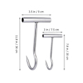 Pikkukuva 3 / 3: 2 kpl Lihakoukut Ruostumaton Teräs T-Muotoiset Koukut Lihanjalostuskoukut Lihakauppiaille Hopea30X10cm Hopea Silver 30X10cm