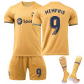 Miniatyrbillede 6 af 11: 22-23 Barcelona fodboldtrøje Messi nr. 10 nr. 9 Lewandowski 8 Pedri 17 Aubameyang trøje børnesæt No socks size 8 Children's size 28