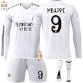 Miniatyrbilde 1 av 2: Real Madrid Hjemme Drakt Barn Lang Erme Fotballtrøye Sett Nr. 9 Mbappe 2024-2025 24-25 home long sleeve L