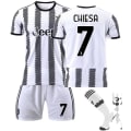 Miniatyrbild 6 av 11: 22-23 Ny version Juventus nr 7 Hovey nr 10 Pogba 22 Di Maria 10 Dybala fotbollströja set Chiesa No. 7 with socks #26