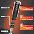 Miniatyrbilde 2 av 2: Aikeec Gear Shift-knapper med adapter kompatibel med Logitech G27 G29 G920 G923 Driving Force Stick Sim Racing Game Aluminium Gear Shift Knob Shift
