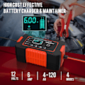 Miniatyrbillede 2 af 5: Bilbatterilader, 12V 6A Smart Batteri Trickle Lader Bil 12V Batteri