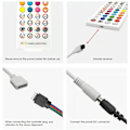 Miniatyrbillede 4 af 5: DC5-24V Bluetooth LED-styring + 40-knapps fjernbetjening APP-styring og musiksynkronisering RGB IR RF til 5050 3528 RGB LED-lys [DB] White