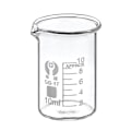 Miniatyrbild 1 av 5: 10 ml Glasbägare med låg form, 3.3 Borosilikatglas, Graderad Tryckt Skala, Mätkoppar med Pip för Kök, Labb, Vätskor, Trans