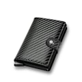 Miniatyrbillede 1 af 5: Kulfiber Kreditkort Etui Tegnebog Mænd Rfid Smart Metal Tynd Slim Pop Up Minimalistisk Tegnebog Lille Sort Tegnebog Metal Tegnebog Carbon Black